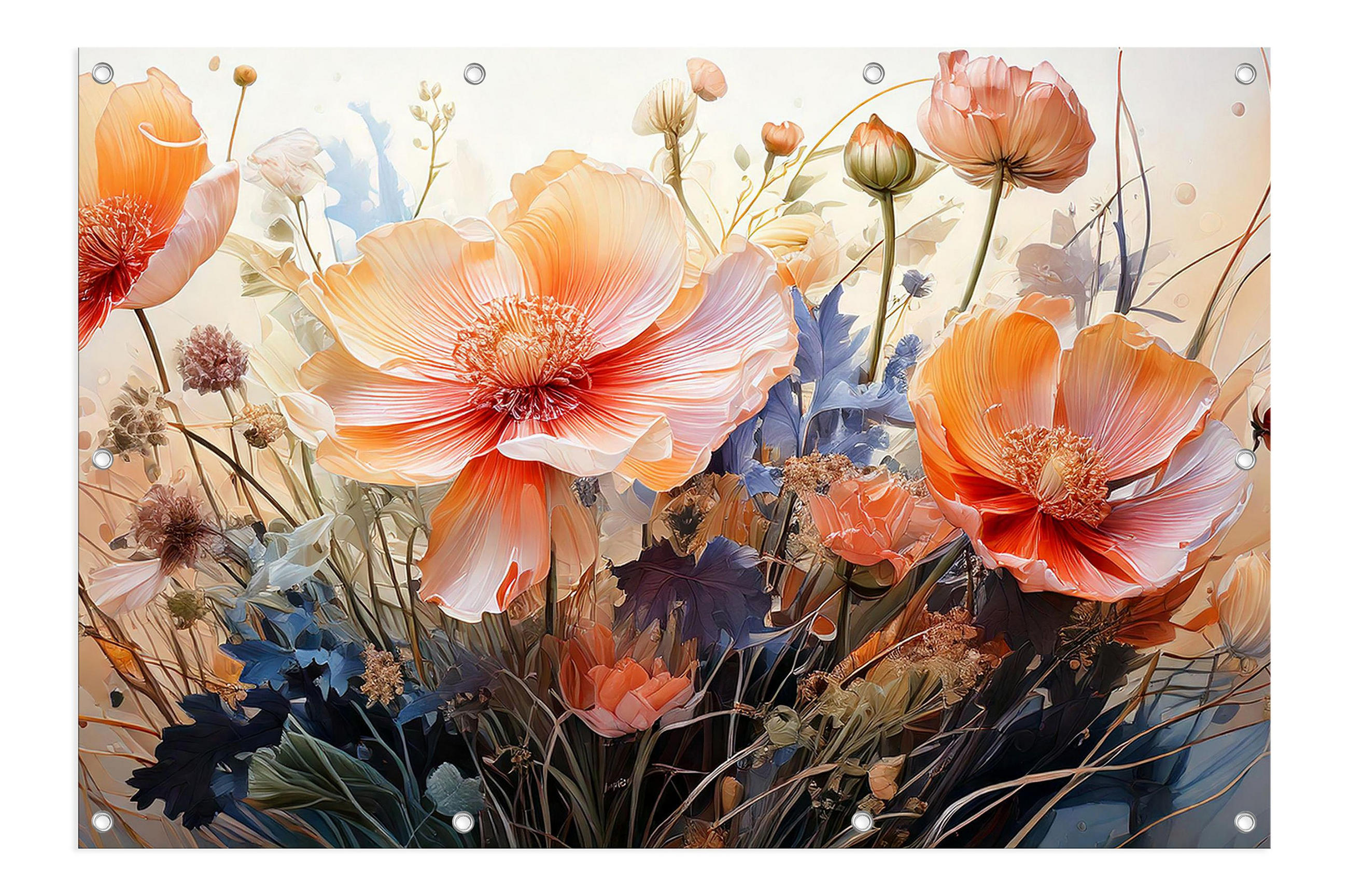 GARTEN-POSTER 120x80 cm Blumen - Multicolor, Kunststoff (120/80/2cm) - artissimo