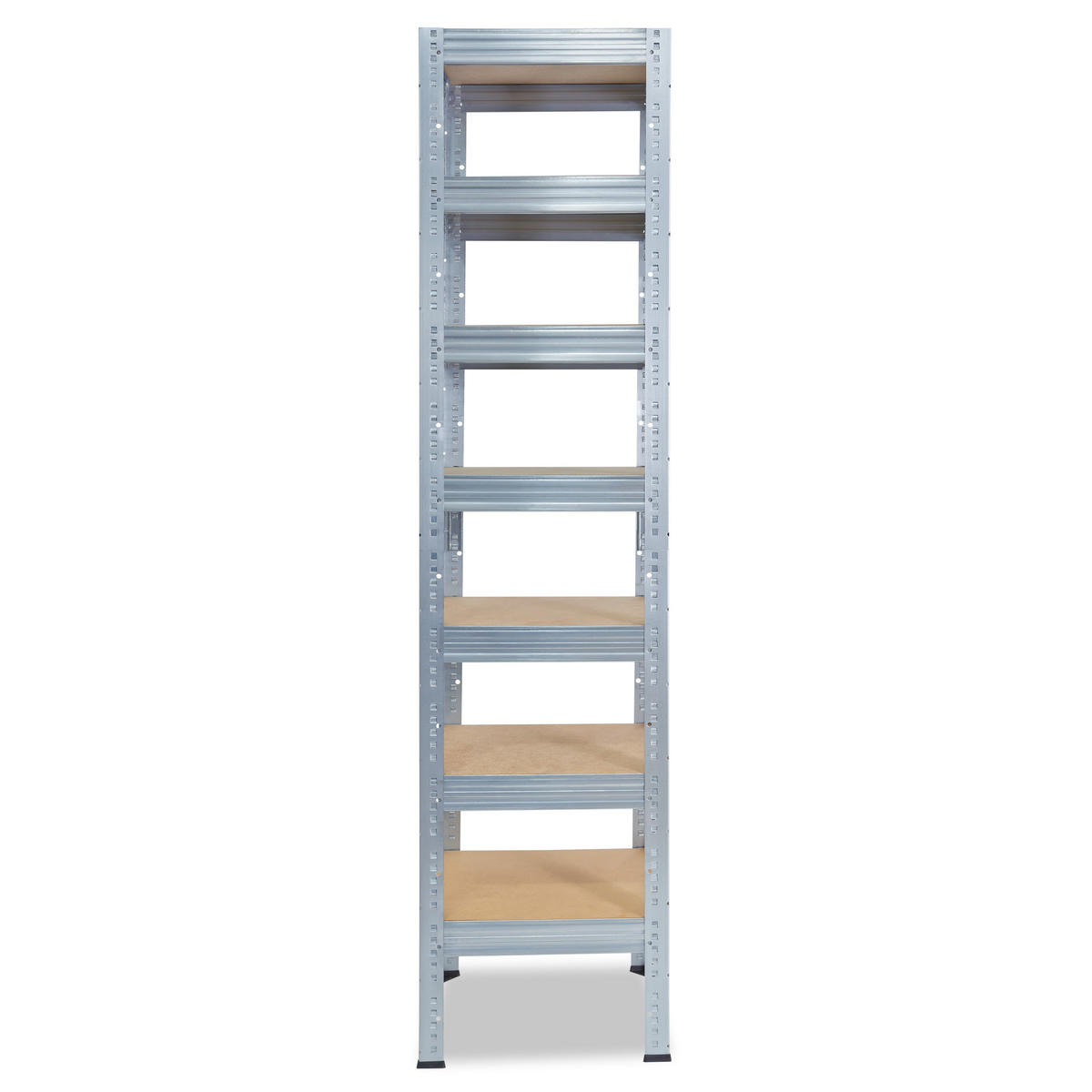 SCHWERLASTREGAL PRO 200x50x50 cm in verzinkt mit 7 Böden und 142 kg Traglast pro Boden - Silberfarben, Metall (50/200/50cm) - shelfplaza