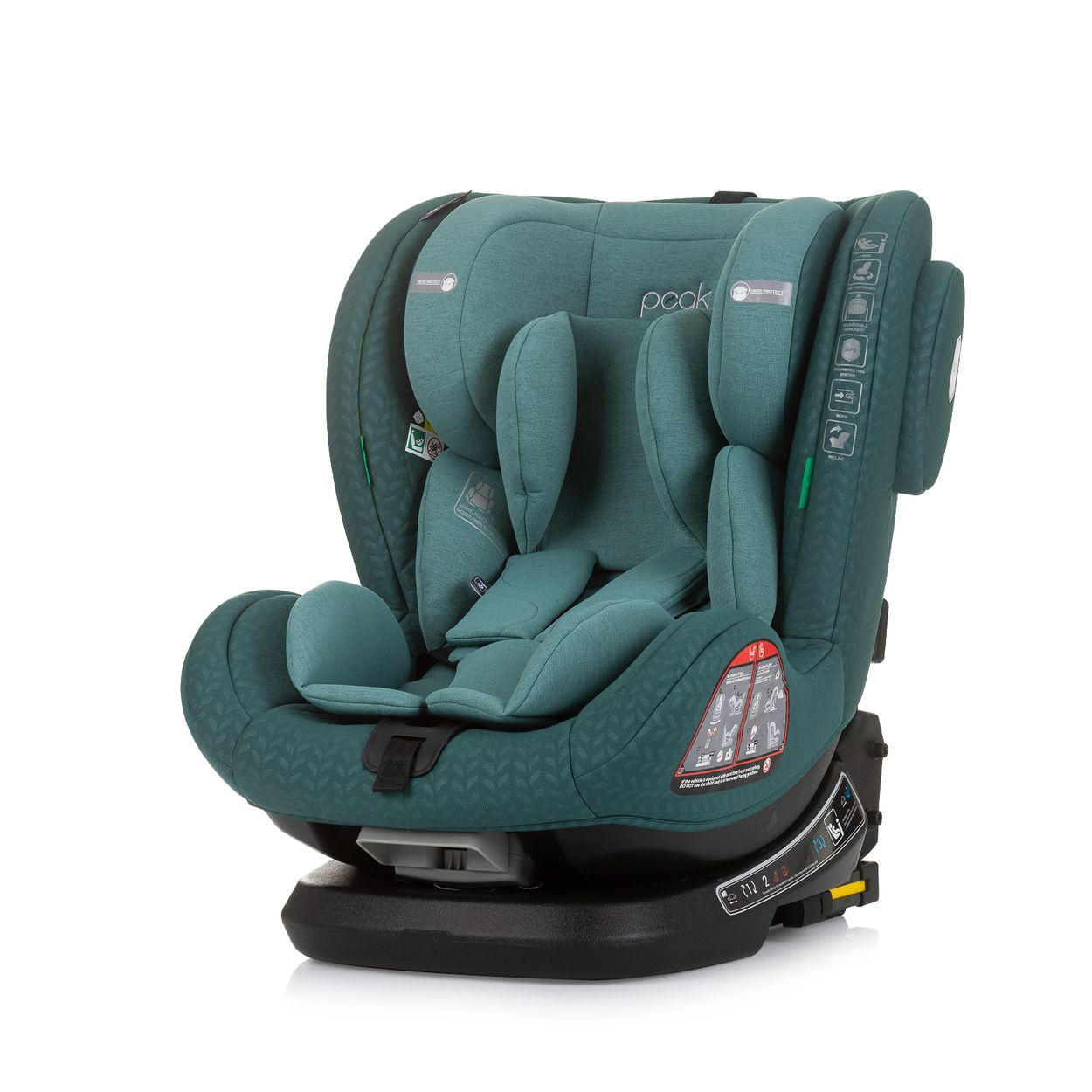 KINDERSITZ Peak i-Size grün (40 - 150 cm) Isofix, SPS, drehbar, verstellbar - Grün, Kunststoff (52/60/60cm) - Chipolino