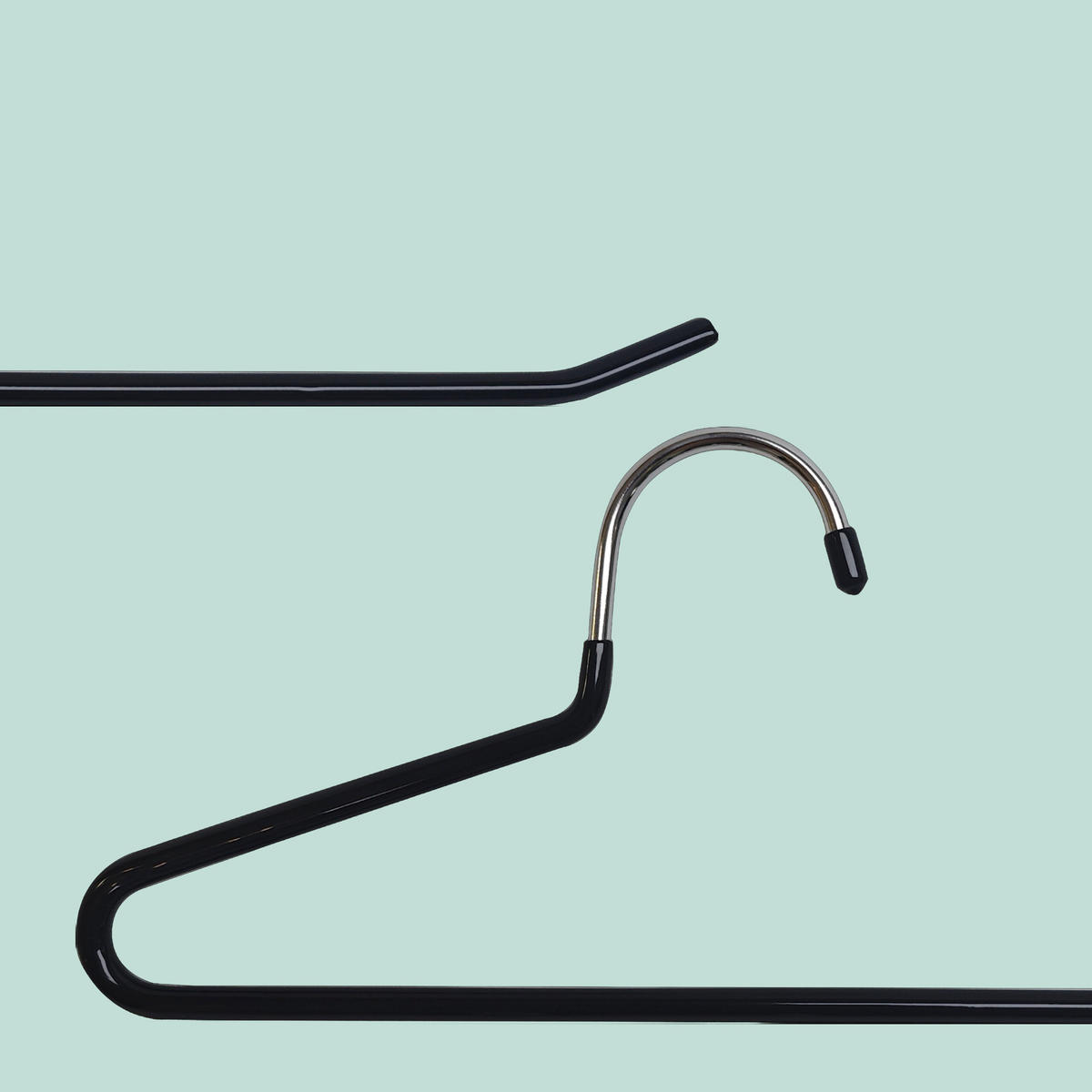 SET obešalnikov za hlače - črna, kovina/umetna masa (35/17.5/0.5cm) - Relaxdays