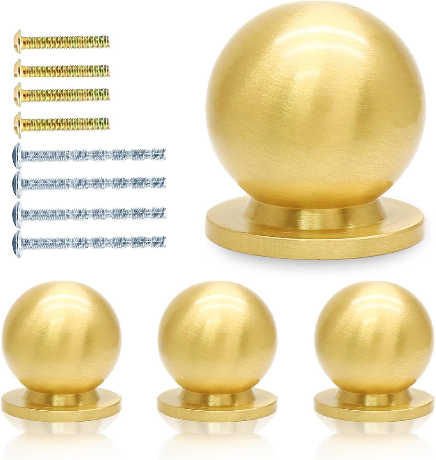 SCHRANKKNOPF Messing 4er-Set 16 mm - Orange, Metall (1.6/16/1.6cm)