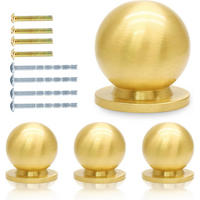 SCHRANKKNOPF Messing 4er-Set 16 mm - Orange, Metall (1.6/16/1.6cm)