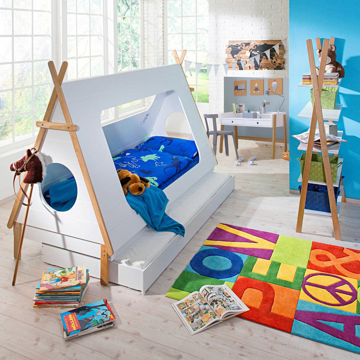 SCHUBLADE für Bett 12020008 Tjörn grifflos - Weiß, Holz (205/16/95cm) - TPFLiving