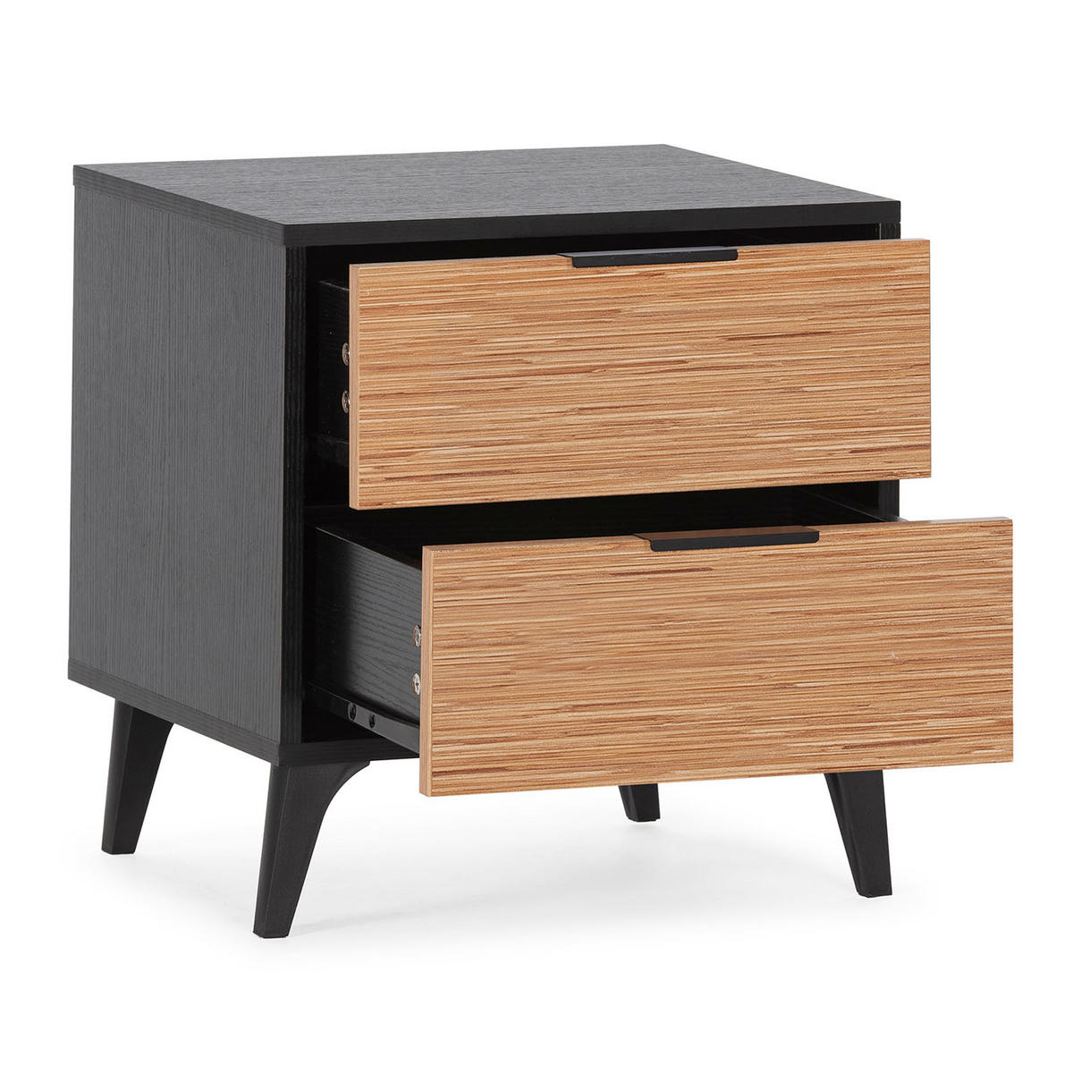 NACHTTISCH Denis, Schwarz/Holz - Schwarz, Holzwerkstoff/Kunststoff (45/48/40cm) - VS Venta-stock