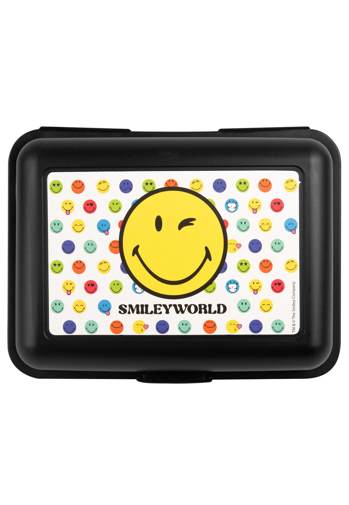 BROTDOSE Smiley Smileyworld Schwarz 17,5 x 12,8 x 6,9 cm - Schwarz, Kunststoff (17.5/6.9/12.8cm) - United Labels