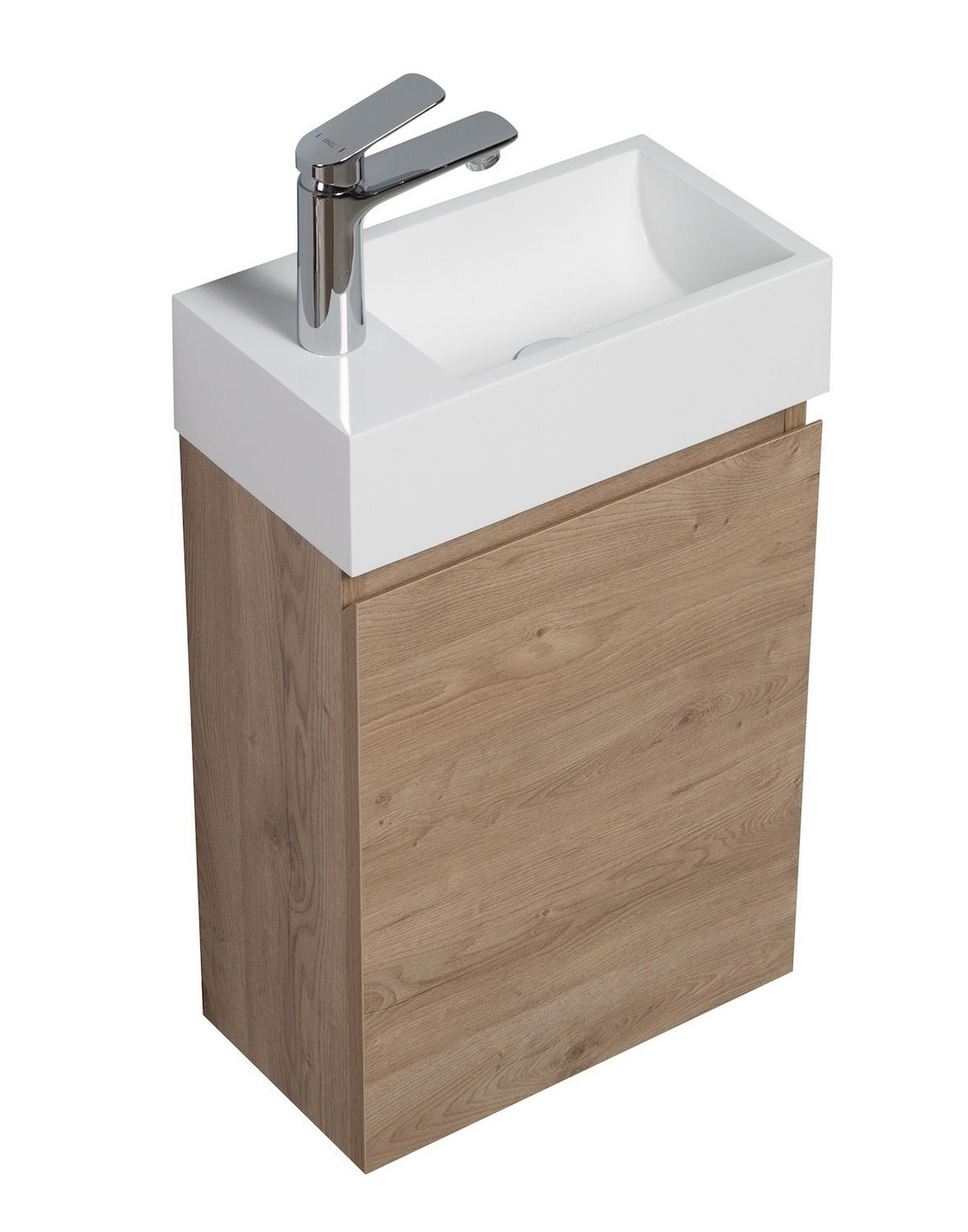 GÄSTE-WC-MÖBELSET Angela 2 Teile Kastanien Eiche - 40 x 22 x 64 cm - Kastanienfarben/Eichefarben, Holz (40/52/22cm) - Badplaats