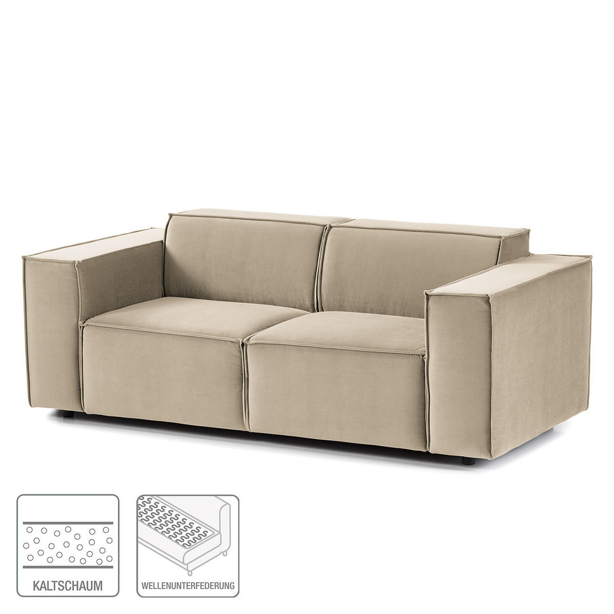 2-SITZER SOFA - Beige, Textil (189/70/96cm) - home24