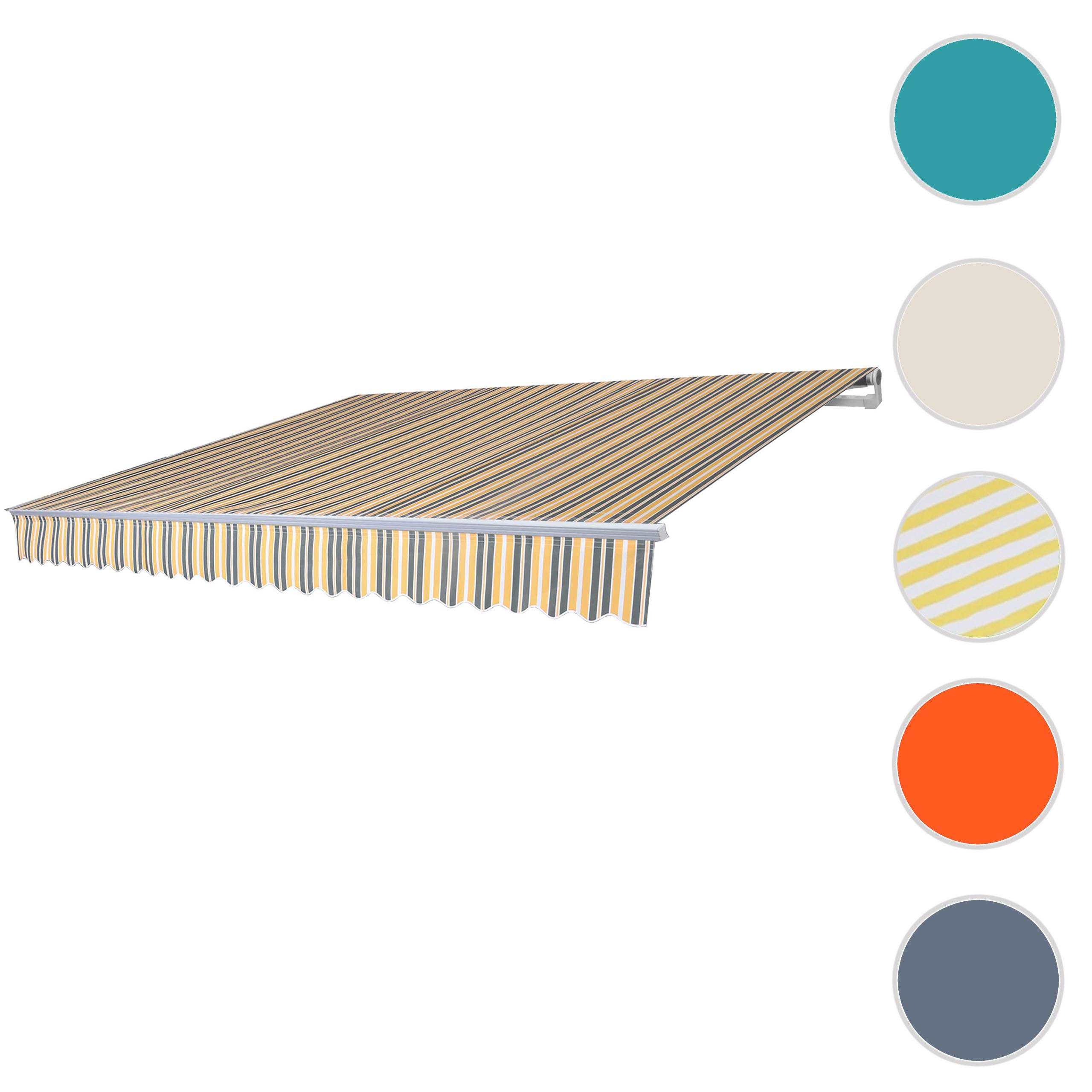 ALU-MARKISE Grau, Gelb - Gelb/Grau, Textil (250/18/200cm) - MCW
