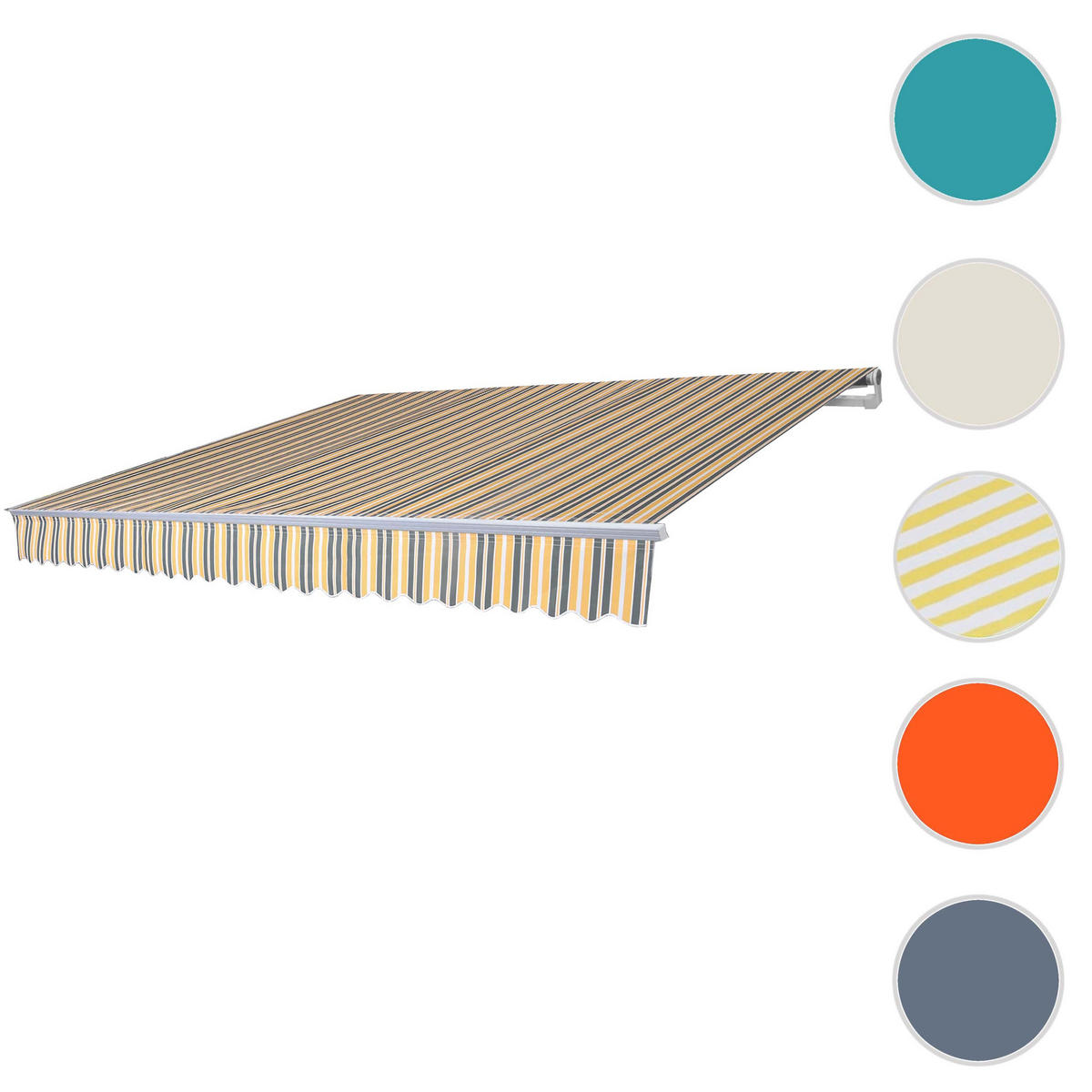 ALU-MARKISE Grau, Gelb - Gelb/Grau, Textil (250/18/200cm) - MCW