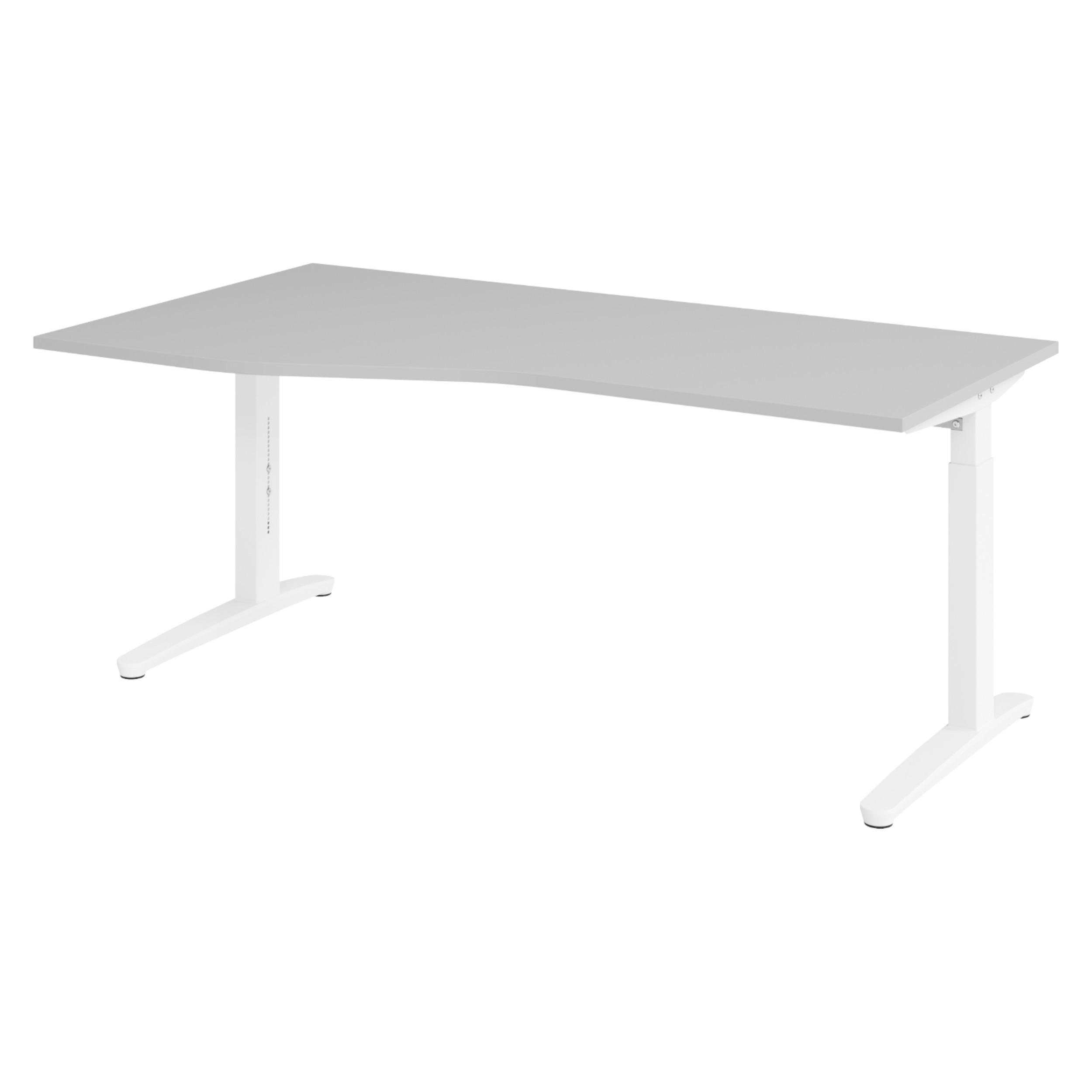 SCHREIBTISCH Serie-XB 100/180/74 cm in Grau/Weiß - Weiß/Grau, Holzwerkstoff (100/180/74cm) - bümö