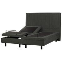 BETT 160/200 cm Dunkelgrau Duke II - Dunkelgrau/Schwarz, Textil (160/200cm) - Beliani