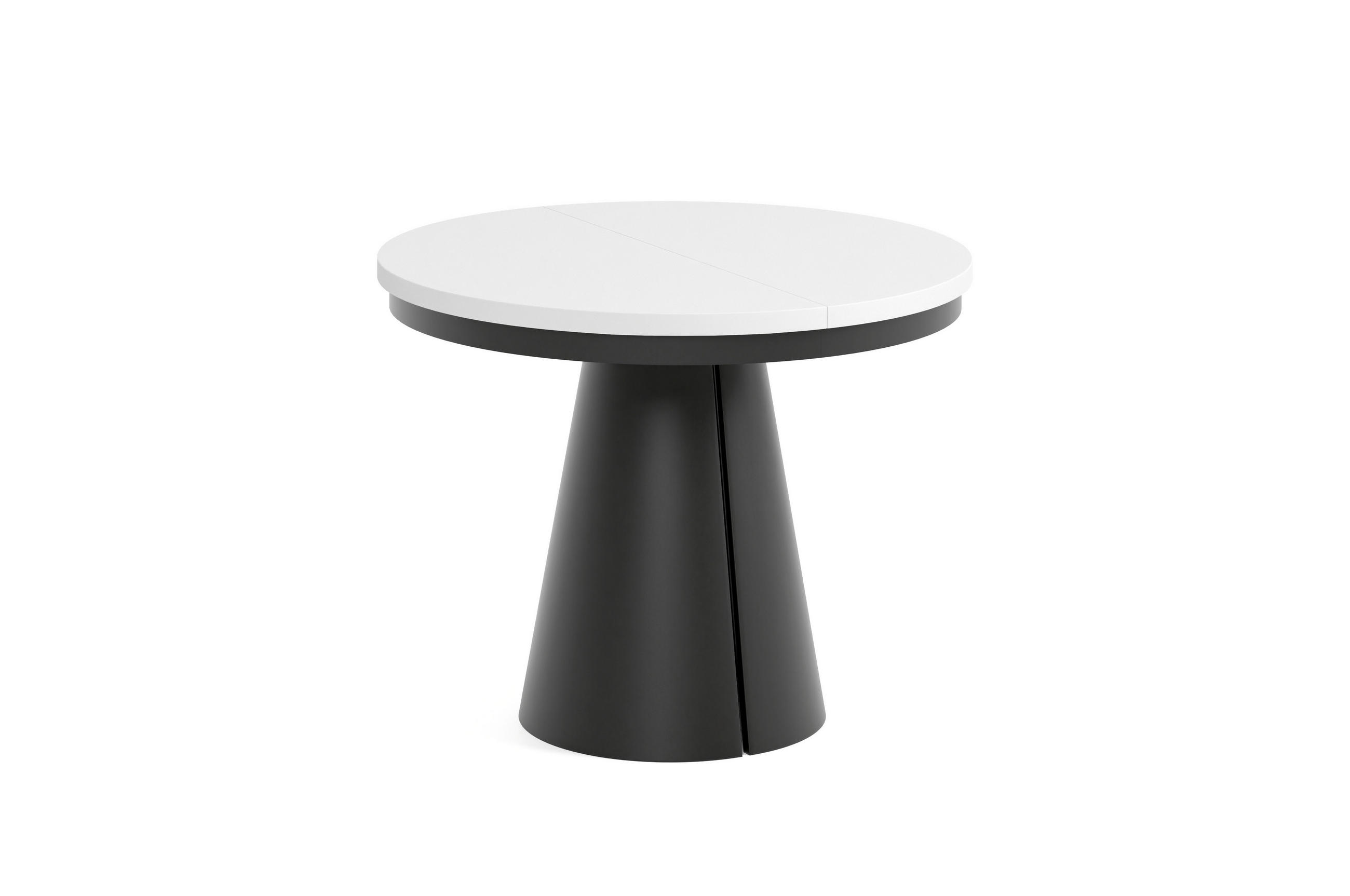 ESSTISCH CALMA Bis - Schwarz/Weiß, Holzwerkstoff/Metall (100/100/76cm) - Meblini