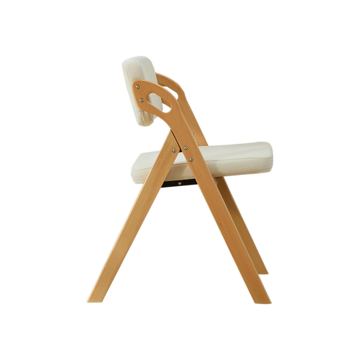 KLAPPSTUHL 2er-Set, Beige, Massivholz Buche, gepolstert - Beige, Holz (46/78/52cm)