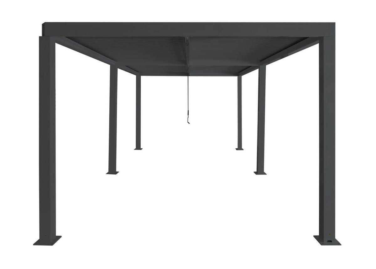 CARPORT HxBxT 220x583x301cm 11cm-Aluminium-Gestell Regenrinne sturmfest 3x6m Anthrazit - Anthrazit, Metall (583/220/301cm) - PROREGAL