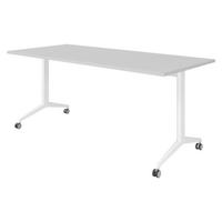 SEMINARTISCH klappbar & fahrbar 80/180/75 cm in Grau/Weiß - Weiß/Grau, Holzwerkstoff (80/180/75cm) - bümö