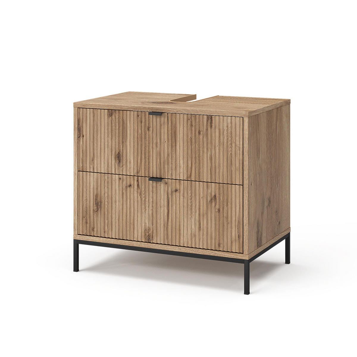 WASCHBECKENUNTERSCHRANK Eliza Viking Oak 70 x 63 cm mit 2 ausziehbaren Schubladen - Eichefarben, Holzwerkstoff (70/63/45.1cm) - Vicco