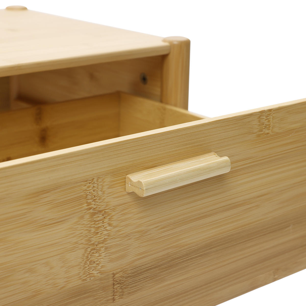 NACHTTISCH modern mit Schublade, Beistelltisch Bambus | B40 × T30 × H50 cm - Braun, Holzwerkstoff (40/50/30cm) - Hometopia