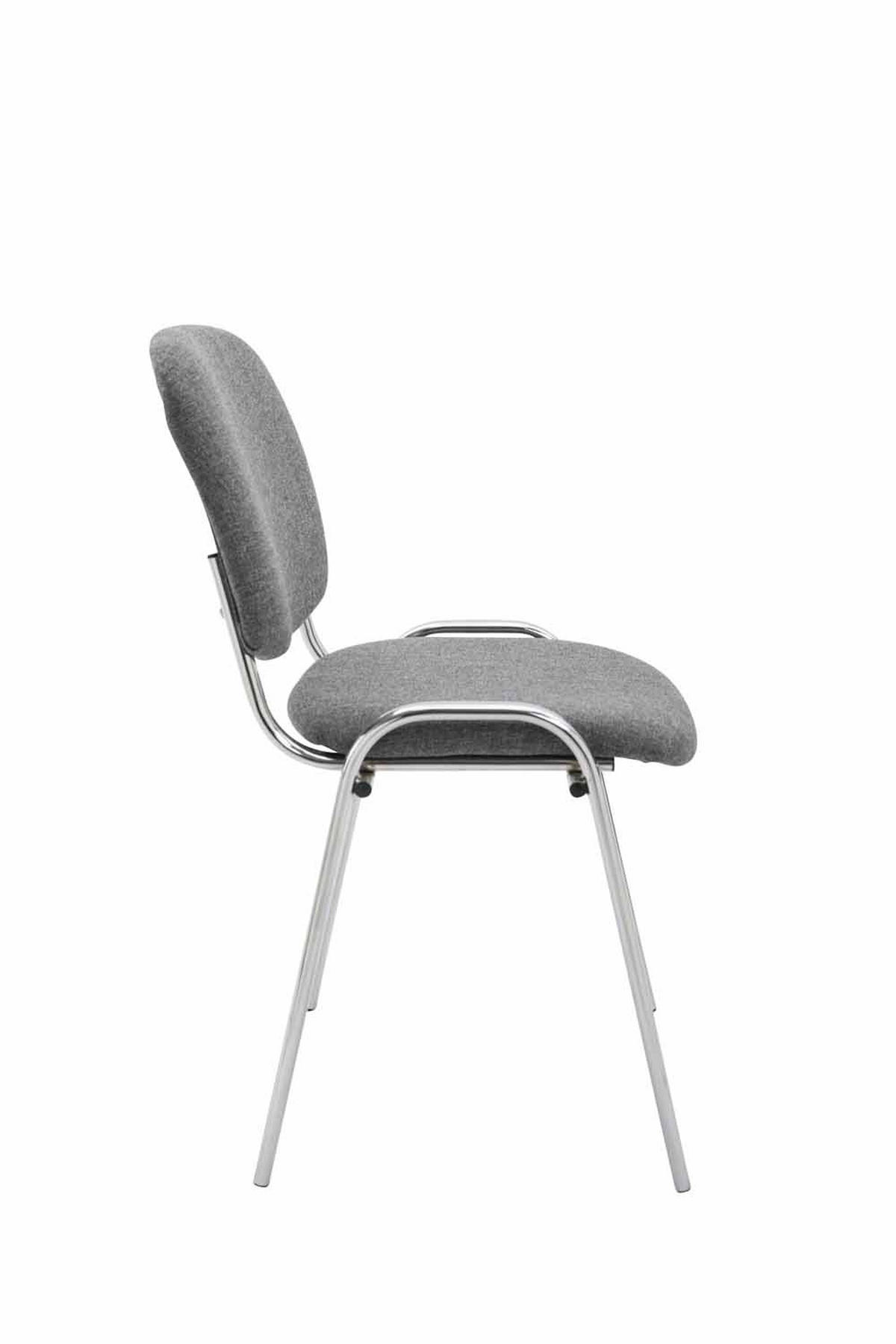 BESUCHERSTUHL Keen mit Stoffbezug, Gestell in Chromoptik / Bezug Grau - Chromfarben/Grau, Textil/Metall (53/83/53cm) - TPFLiving