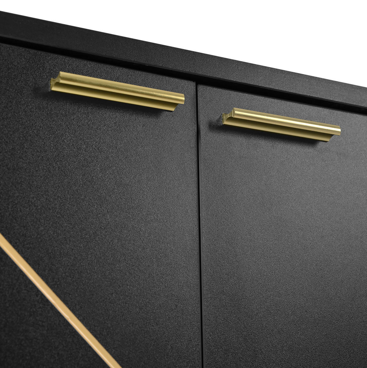 SIDEBOARD 150/80/40 cm Schwarz aus Spanplatte und MDF mit verstellbarem Einlegeboden - Schwarz, Holzwerkstoff (40/80/150cm) - OKMYHOME