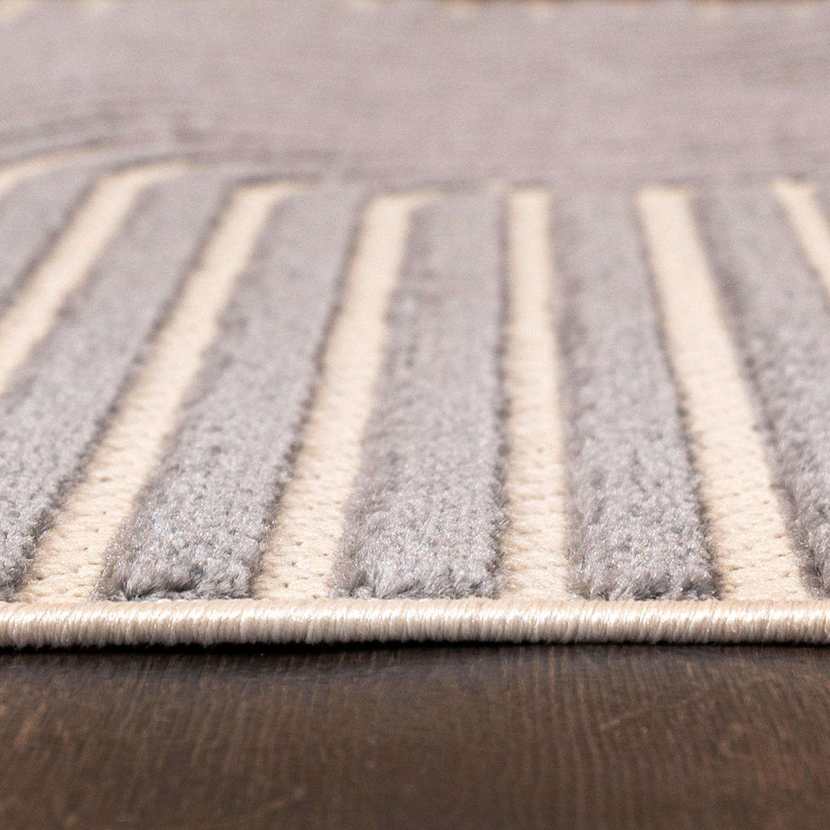 KOBEREC sivý geometrický - 200 x 300 cm - sivá/béžová, textil (200/300cm) - Mazovia