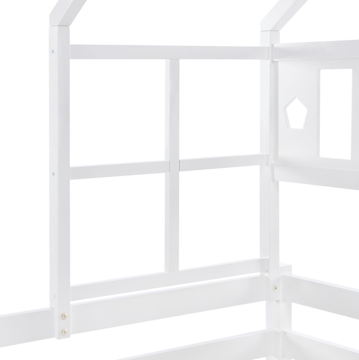 KINDEREINZELBETTEN aus Massivholz 90x200 cm in Weiß mit Leiter, Schublade & Rausfallschutz - Weiß, Holz (90/200cm) - Modfu