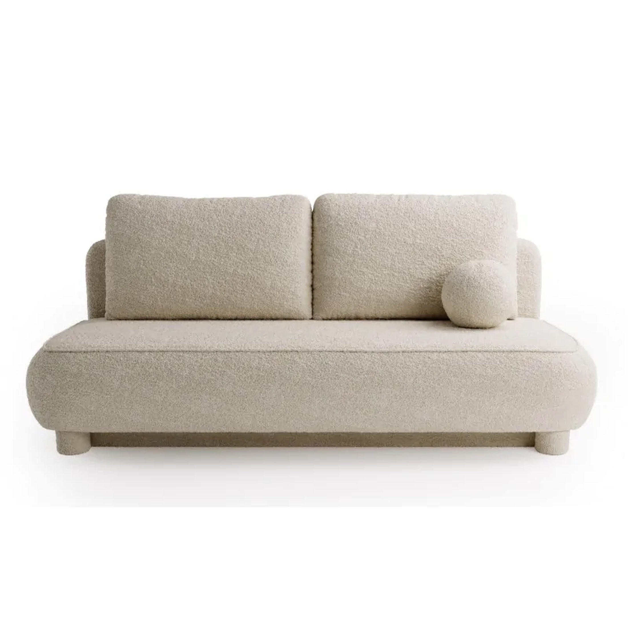 SCHLAFSOFA MAJA, Sofa mit Schlaffunktion und Bettkasten, Farbe: Beige, Bouclé-Stoff - Beige, Textil (209/96/96cm) - Sepro Meble