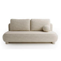 SCHLAFSOFA MAJA, Sofa mit Schlaffunktion und Bettkasten, Farbe: Beige, Bouclé-Stoff - Beige, Textil (209/96/96cm) - Sepro Meble