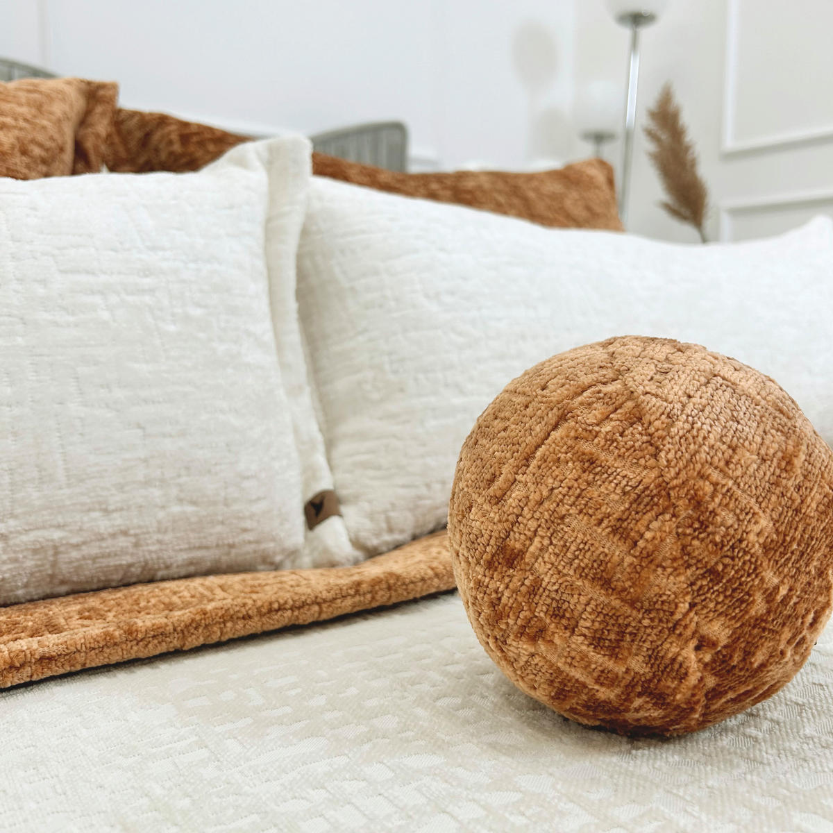 ZIERKISSSEN Happy Pill Kupferfarbe 13 cm - Kupferfarben, Textil (13/13cm) - Maison de Reve