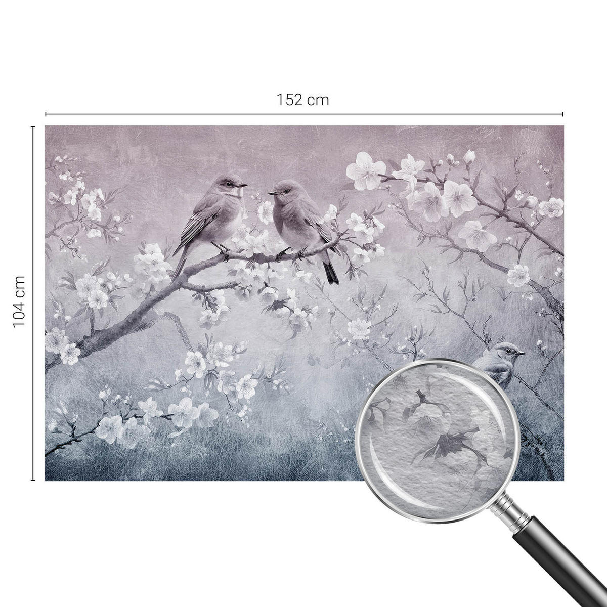 FOTOTAPETE 152x104 cm - Subtile Natur - Grau, Textil (152/104cm) - Wallfluent