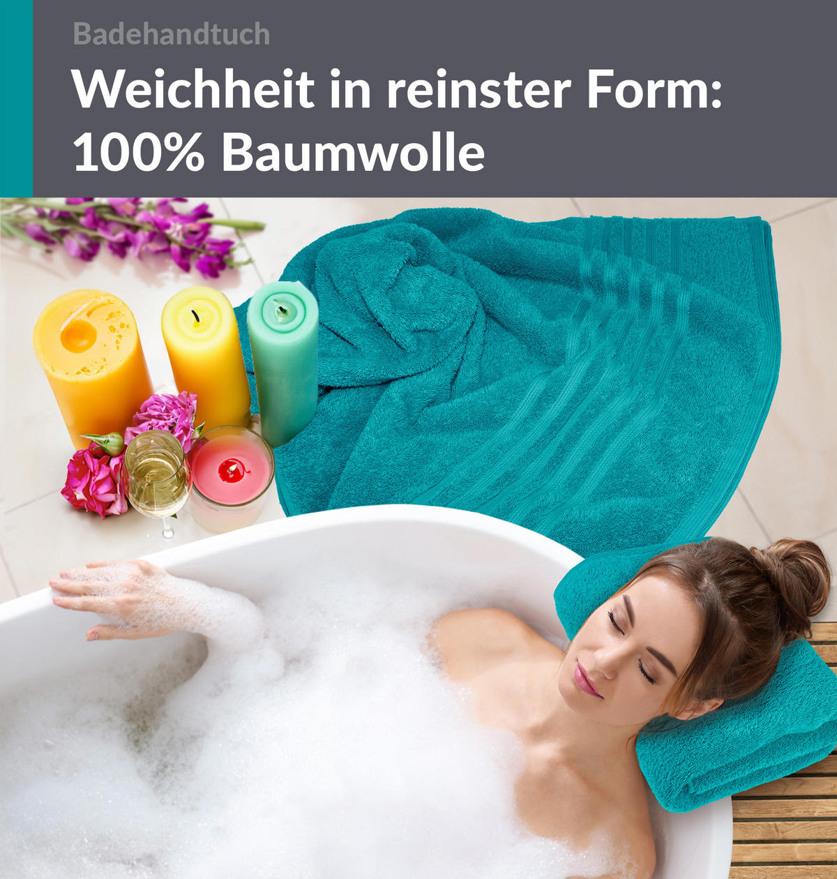 BADETUCH London Nautic Grün 2er Set 100x150 - Smaragdgrün, Textil (100/150cm) - Lashuma
