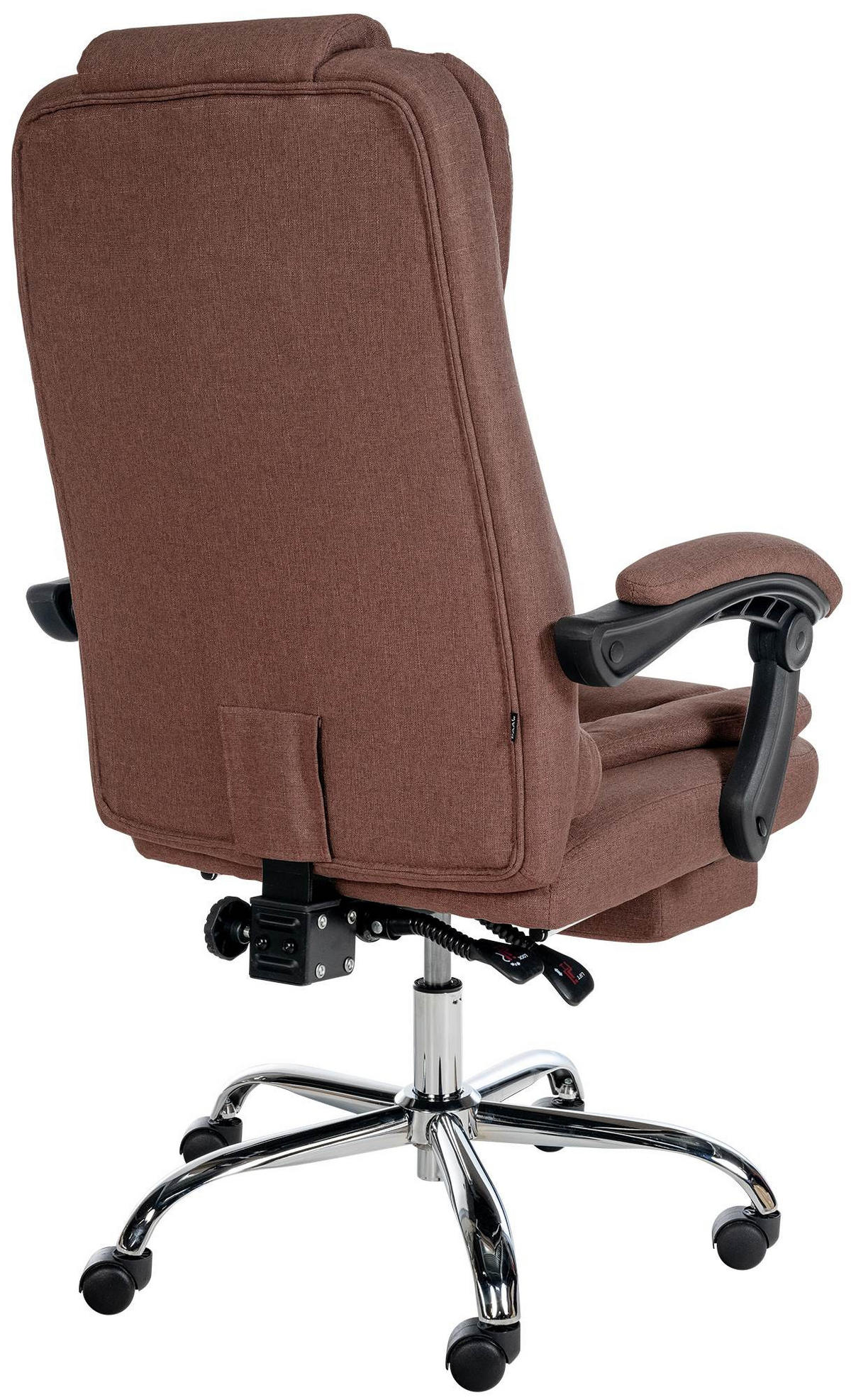 CHEFSESSEL Stoff braun - Chromfarben/Braun, Textil/Metall (67/115/68cm) - CLP