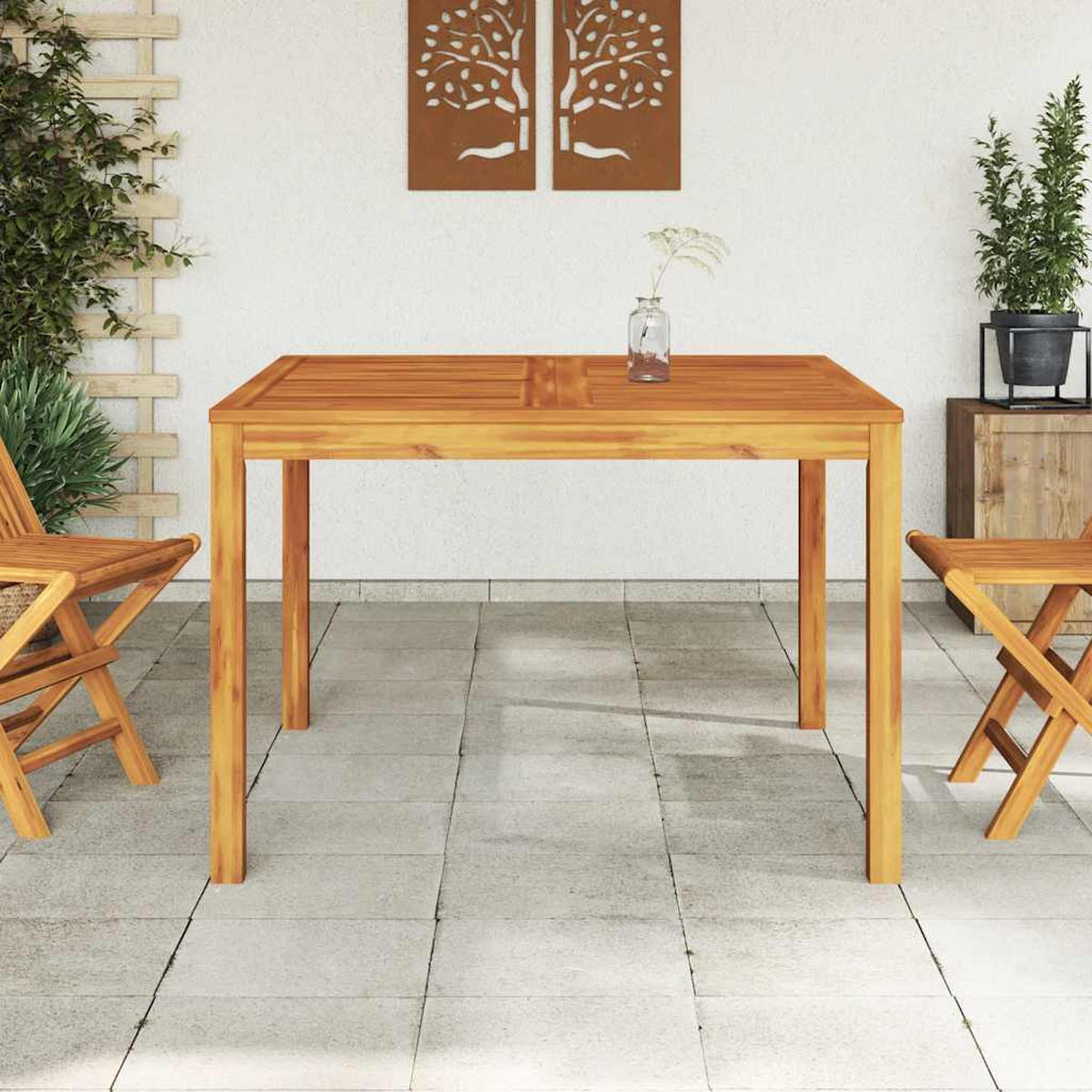 GARTEN-ESSTISCH 110/110/75 Cm Massivholz Akazie - Braun, Holz (110/110/75cm) - vidaXL