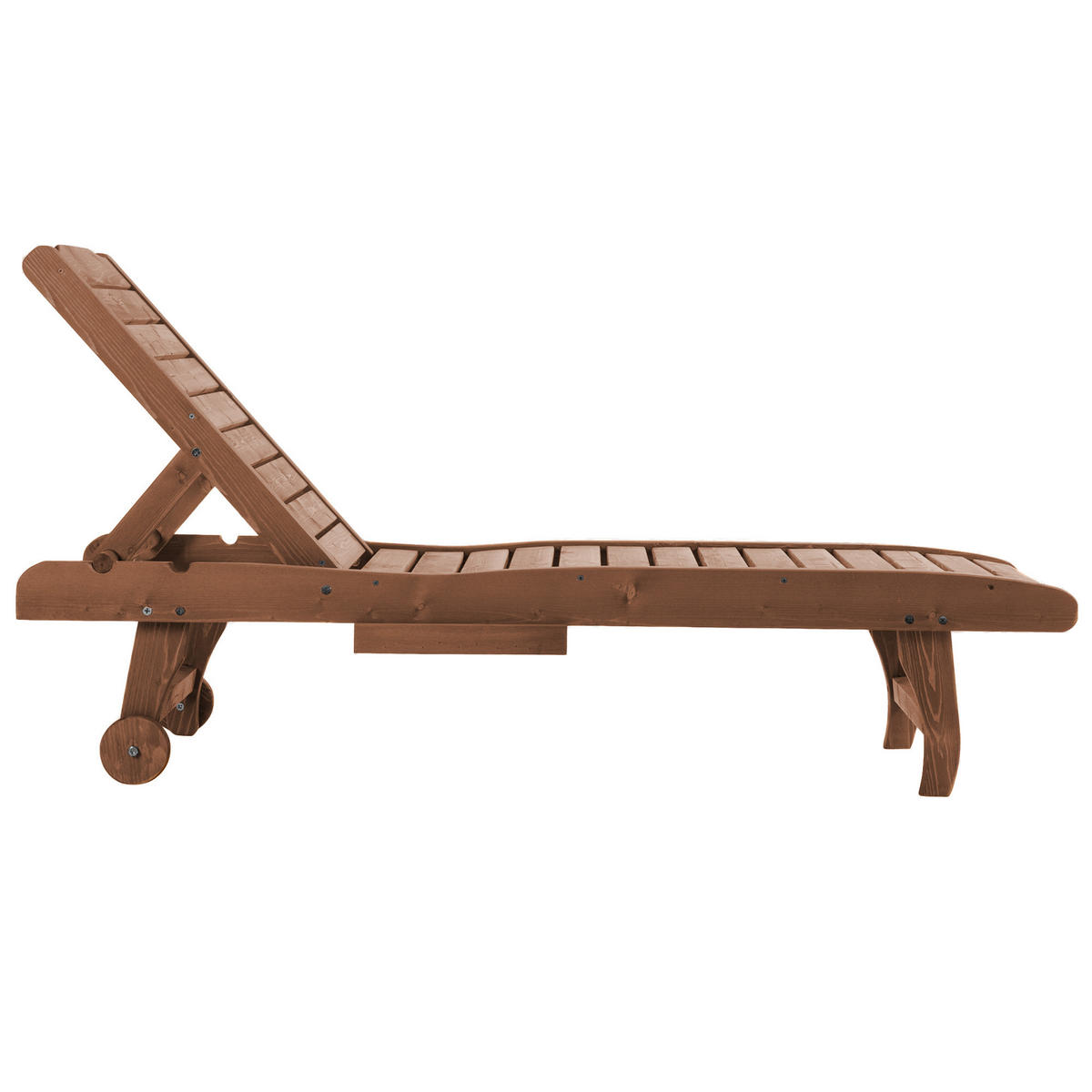 SONNENLIEGE DE-15667 3-fach verstellbar mit Rollen & Tablett Holz - Naturfarben, Holzwerkstoff (152.4/88.9/462.28cm) - ComfortXL