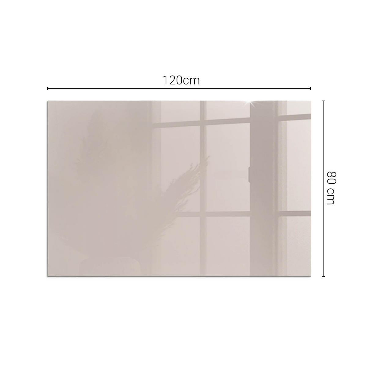 GLASPLATTE für Kamin 120x80 cm Beige - Beige, Glas (120/80/0.4cm) - ArtPrintCave