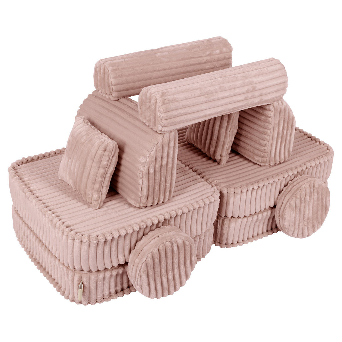 KINDERSOFA, Pocket Basic, Churros, Kieselbeige - Trüffeleichefarben, Textil (120/25/60cm) - MeowBaby