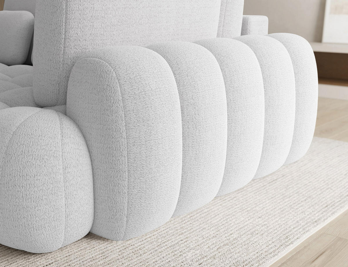 ECKSOFA COZION L-Form mit Schlaffunktion & Bettkasten – Modernes 3-Sitzer Sofa, HR-Kaltschaum, Wellenfederung, 267 × 165 cm - Schwarz/Weiß, Kunststoff (267/165cm) - Wohnideebilder