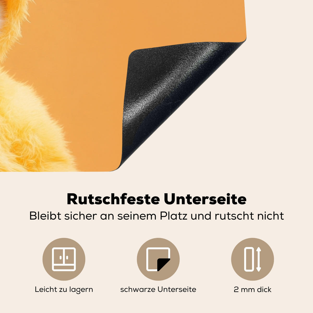 HERDABDECKPLATTE Osterhase - Kostüm - Ente Ceranfeldabdeckung 85x52 cm - Gelb, Kunststoff (85/52/0.2cm) - MuchoWow