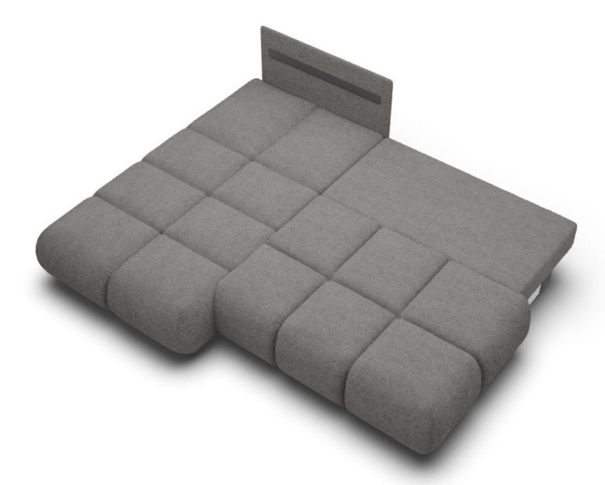 ECKSOFA Grau MILA Ausziehbar Ohne Armlehnen Links - Grau, Textil (230/177cm) - Sepro Meble