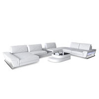 WOHNLANDSCHAFT Bari XXL - Weiß, Leder (456/89/329cm) - Sofa Dreams