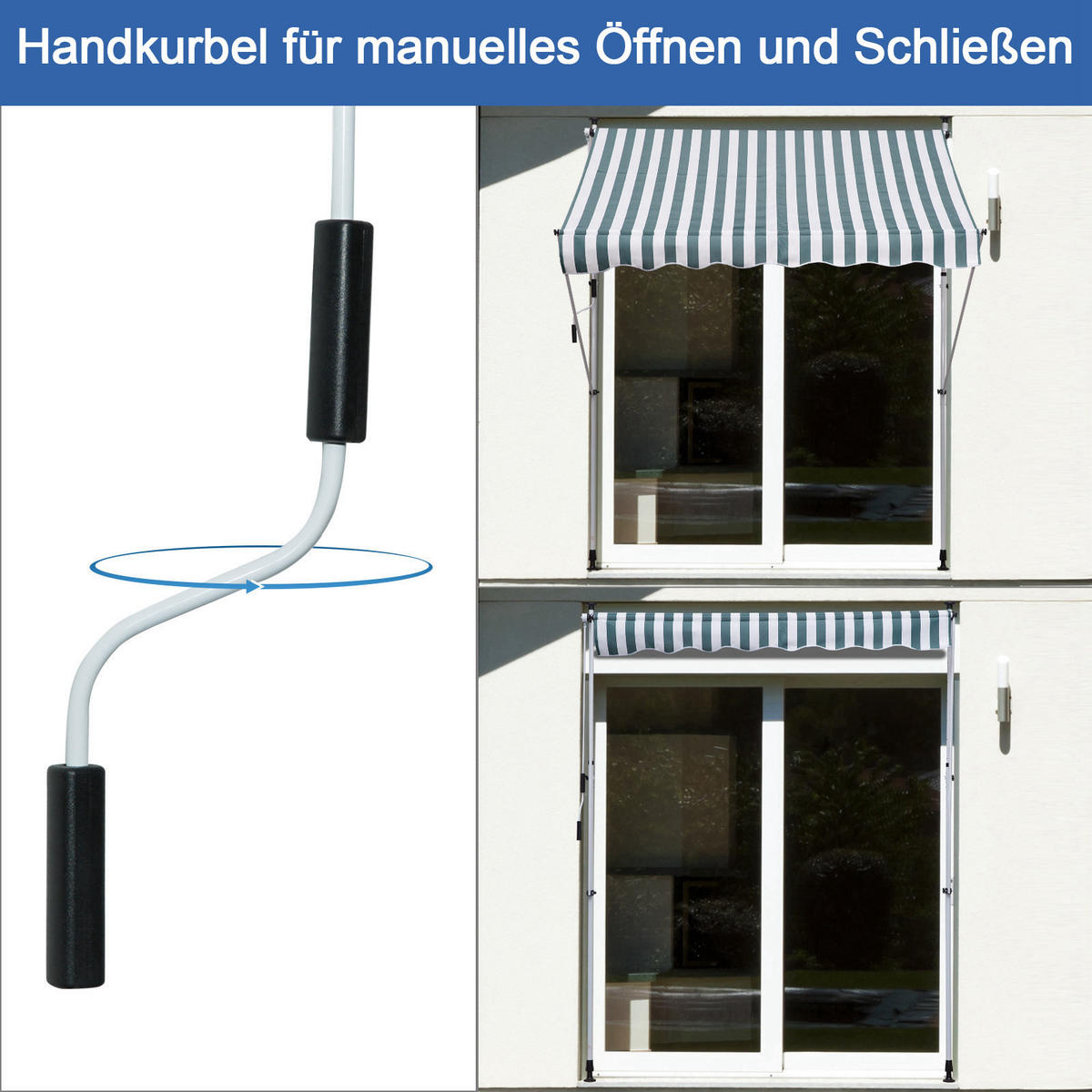 MARKISE, Grau, Aluminium, Stahl, Polyester - Grün, Metall (150/280/200cm) - Outsunny