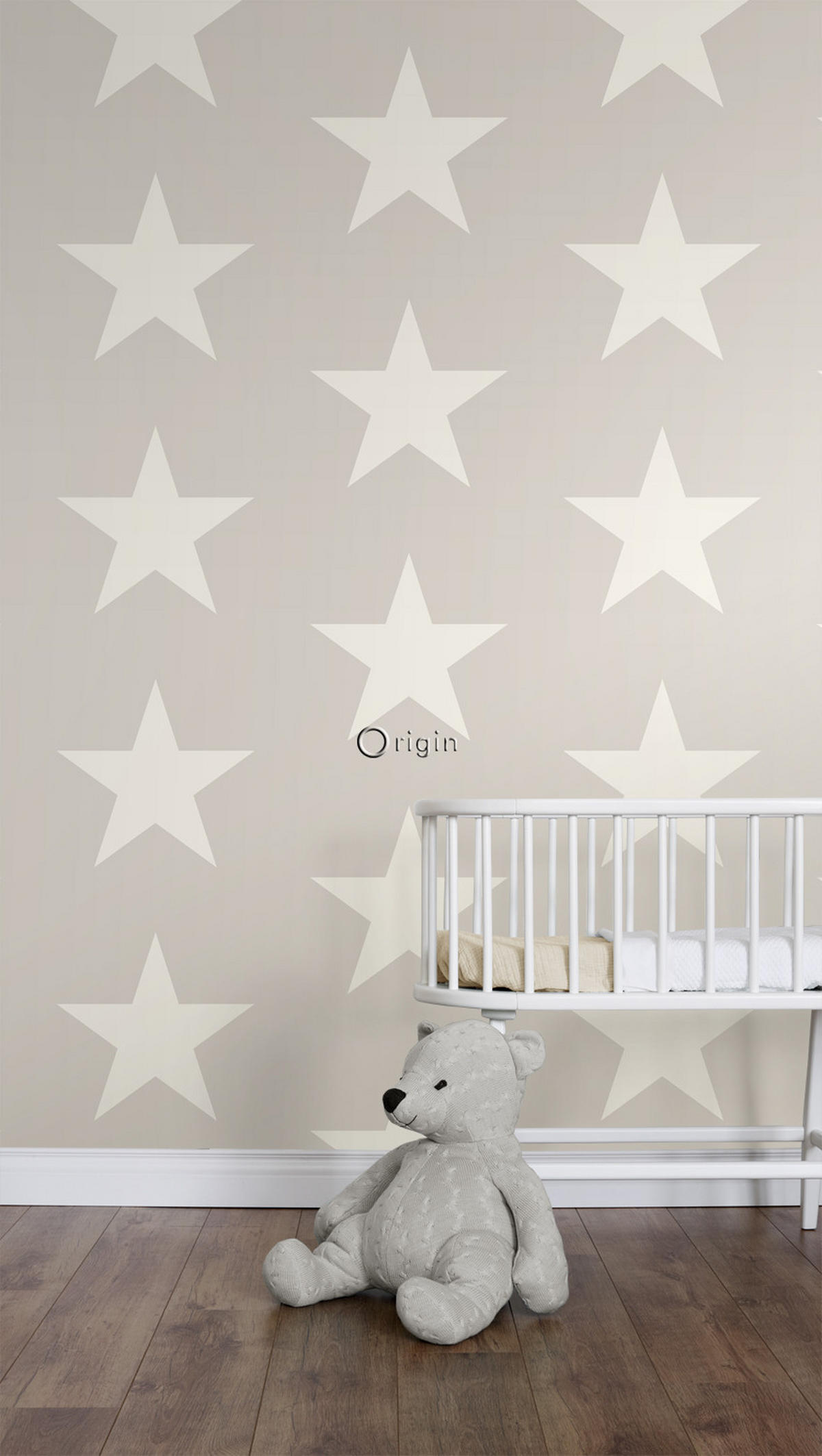 TAPETE Sterne 53 cm x 10.05 m - Grau, Papier (53/1000cm) - Origin Wallcoverings