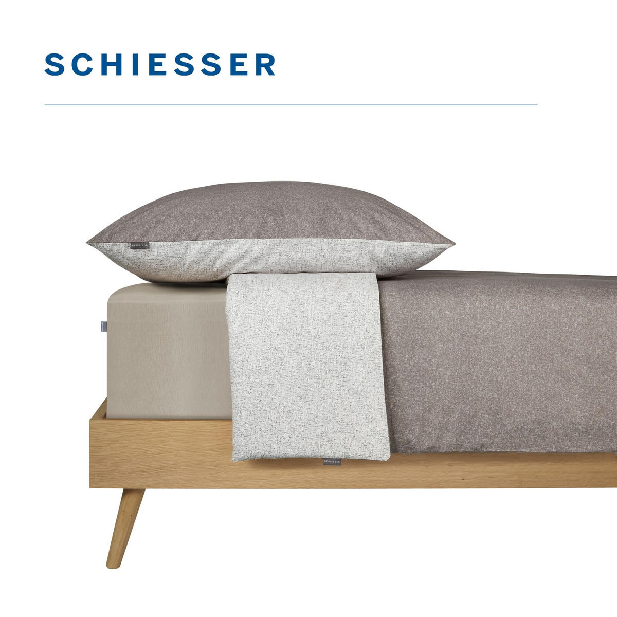 BETTWÄSCHESET Vinnie - Renforcé - 2-teilig - 155x220 cm - Grau - Grau, Textil (155/220cm) - SCHIESSER