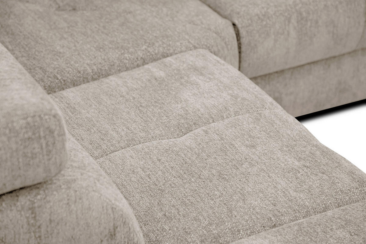 ECKSOFA CALVERA 5-Sitzer mit 1 Relaxfunktion, ecru - Ecru, Holzwerkstoff/Textil (239/298cm) - Courtois Laville