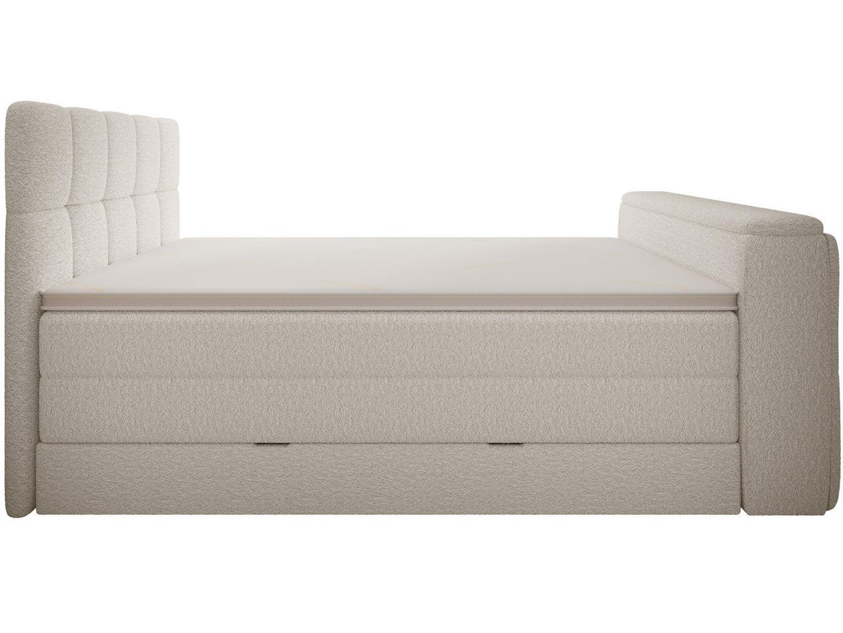 BOXSPRINGBETT Madison 3 creme 200/200 H2/H3 mit TV-Lift - Creme, Textil (200/200cm) - wonello