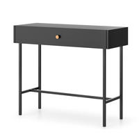KONSOLENTISCH Dinley 1S Schwarz 93,2/79/39 cm – mit schwarzen Beinen im minimalistischen Design - Schwarz, Holzwerkstoff/Metall (39/93.2/79cm) - AX Living