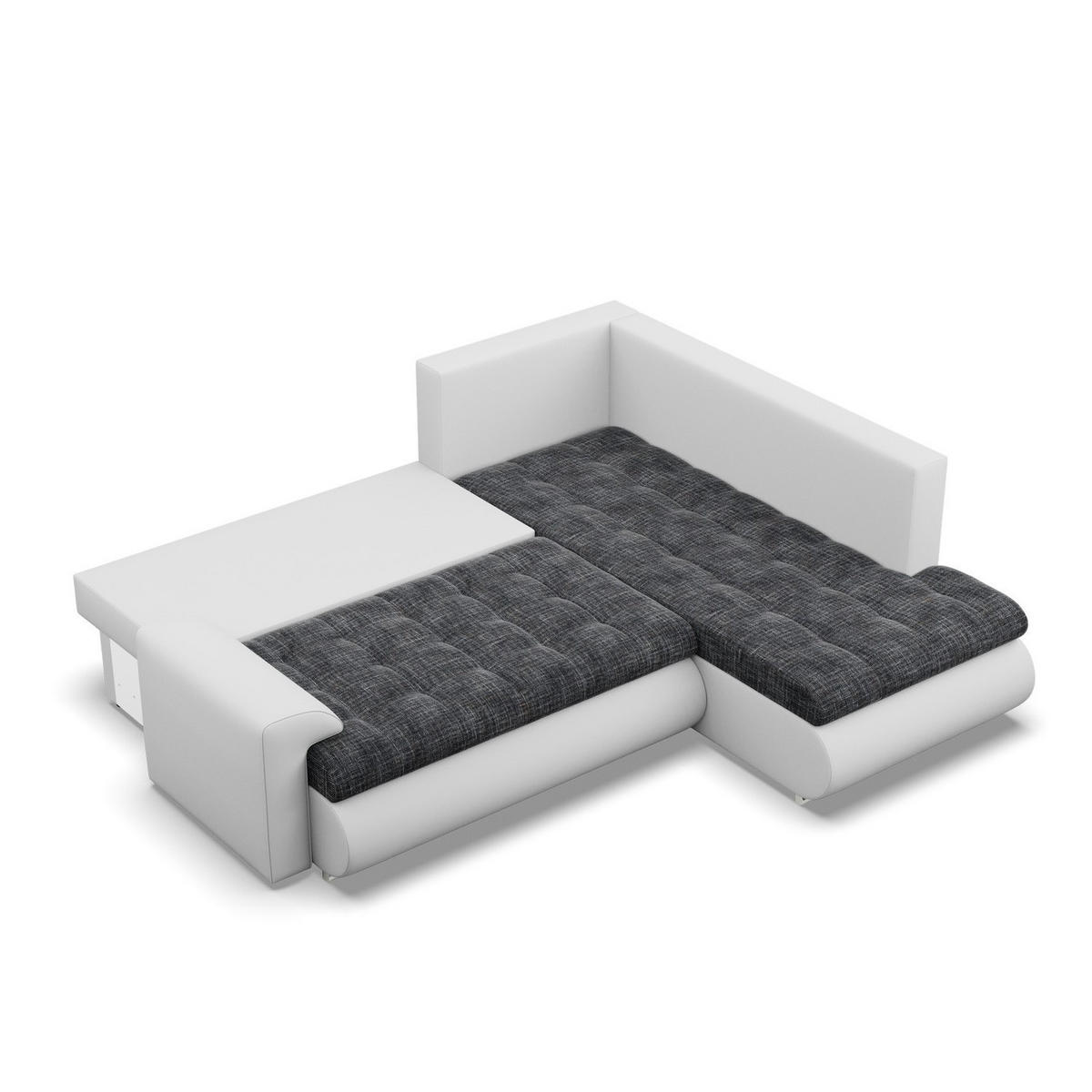 ECKSOFA RECHTS MIT SCHLAFFUNKTION FORESTA, Schwarz + Grau - Schwarz/Grau, Textil (230/200cm) - Mebligo