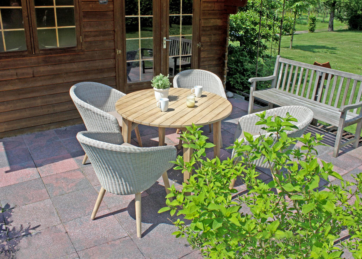 GARTEN-SITZGRUPPE Varna 5-teilig Gartenmöbel-Set - Braun, Holz - DELUKE