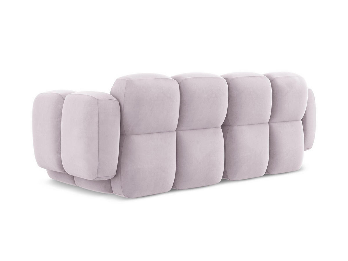 2-SITZER SOFA Samt Stoff Violett - Flieder/Schwarz, Holzwerkstoff/Kunststoff (210/72/115cm) - Makamii