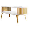 COUCHSITCH Roenni Oval Gold - Goldfarben/Weiß, Holzwerkstoff/Metall (100/50/44cm) - MIRJAN24