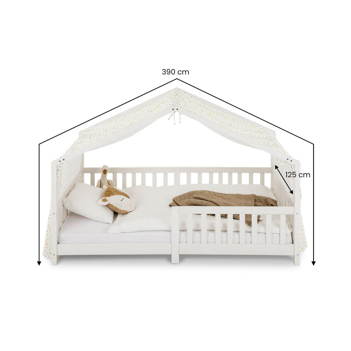 HAUSBETT- HIMMEL LIAN - Goldfarben/Weiß, Textil - IDIMEX